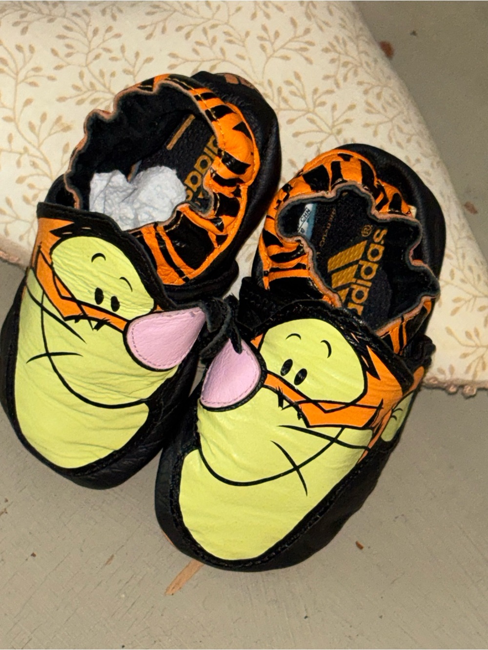 adidas 0-3mos Tigger Slip-On Shoes in Orange, Yellow, Pink, Black